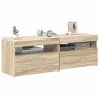 Muebles para TV con luces LED 2 uds roble Sonoma 60x35x40 cm