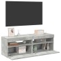 Muebles de TV con luces LED 2 uds gris hormigón 60x35x40 cm