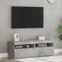 Muebles de TV con luces LED 2 uds gris hormigón 60x35x40 cm