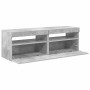 Muebles de TV con luces LED 2 uds gris hormigón 60x35x40 cm