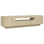 Mueble de TV con luces LED roble Sonoma 160x35x40 cm