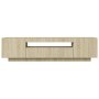 Mueble de TV con luces LED roble Sonoma 160x35x40 cm