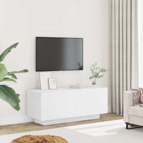 Mueble para TV madera contrachapada blanco 100x35x40 cm