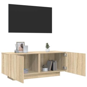 Mueble para TV madera contrachapada color roble 100x35x40 cm