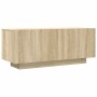 Mueble para TV madera contrachapada color roble 100x35x40 cm
