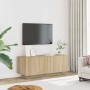 Mueble para TV madera contrachapada color roble 100x35x40 cm