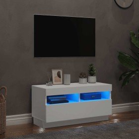 Mueble para TV con luces LED blanco 80x35x40 cm Mueble para TV con luces LED blanco 80x35x40 cm