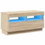 Mueble de TV con luces LED roble Sonoma 80x35x40 cm