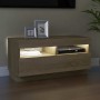 Mueble de TV con luces LED roble Sonoma 80x35x40 cm