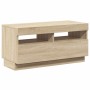 Mueble de TV con luces LED roble Sonoma 80x35x40 cm