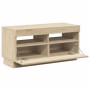 Mueble de TV con luces LED roble Sonoma 80x35x40 cm