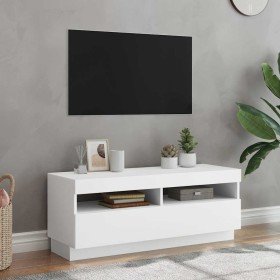 Mueble para TV con luces LED blanco 100x35x40 cm Mueble para TV con luces LED blanco 100x35x40 cm