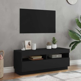 Mueble de TV con luces LED negro 100x35x40 cm