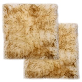 Stuhlkissen 2 Stk. echtes Lammfell braun mix 40x40 cm von vidaXL, Kissen für Stühle und Sofas - Ref: Foro24-283887, Preis: 53...