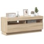 Mueble de TV con luces LED roble Sonoma 100x35x40 cm