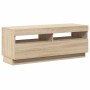 Mueble de TV con luces LED roble Sonoma 100x35x40 cm