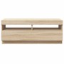 Mueble de TV con luces LED roble Sonoma 100x35x40 cm