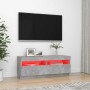 Mueble de TV con luces LED gris hormigón 100x35x40 cm en Muebles TV | Comprar online en Foro24