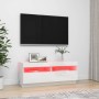 Mueble de TV con luces LED blanco brillante 100x35x40 cm en Muebles TV | Comprar online en Foro24