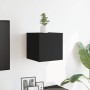 Mueble de salón de pared negro 30,5x30x30 cm
