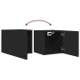 Mueble de salón de pared negro 30,5x30x30 cm