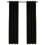 Blackout curtain with linen look eyelets 2 pieces anthracite 140x225 cm by vidaXL, Curtains and curtains - Ref: Foro24-321161...