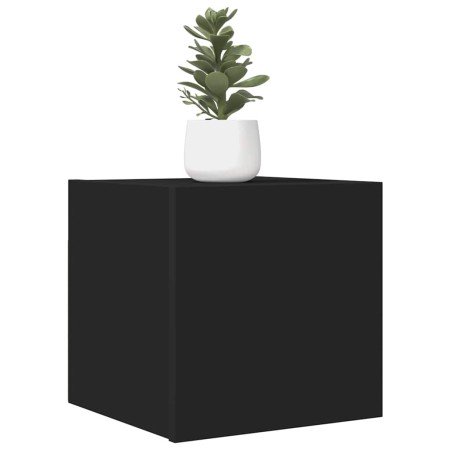 Muebles de salón de pared 2 uds negro 30,5x30x30 cm