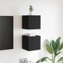 Muebles de salón de pared 2 uds negro 30,5x30x30 cm