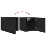 Muebles de salón de pared 2 uds negro 30,5x30x30 cm