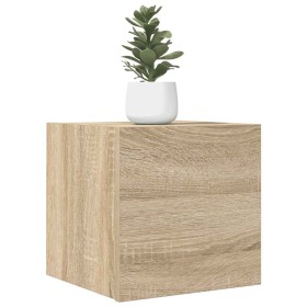 Muebles de salón de pared 2 uds roble Sonoma 30,5x30x30 cm