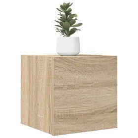 Muebles de salón de pared 2 uds roble Sonoma 30,5x30x30 cm