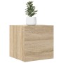 Muebles de salón de pared 2 uds roble Sonoma 30,5x30x30 cm