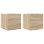 Muebles de salón de pared 2 uds roble Sonoma 30,5x30x30 cm