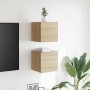 Muebles de salón de pared 2 uds roble Sonoma 30,5x30x30 cm
