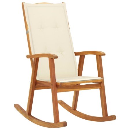 Silla mecedora con cojines madera maciza de acacia en Sillas de jardín | Comprar online en Foro24