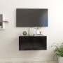 Mueble de TV colgante negro 60x30x30 cm en Muebles TV | Comprar online en Foro24