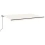 Manual retractable awning with LED light cream 500x300 cm by vidaXL, Awnings - Ref: Foro24-3069142, Price: 423,55 €, Discount: %