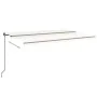 Manual retractable awning with LED light cream 500x300 cm by vidaXL, Awnings - Ref: Foro24-3069142, Price: 423,55 €, Discount: %