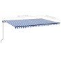 Manual retractable awning with blue and white LED 500x300 cm by vidaXL, Awnings - Ref: Foro24-3069141, Price: 343,60 €, Disco...