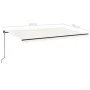 Manual retractable awning with LED light cream 500x300 cm by vidaXL, Awnings - Ref: Foro24-3069142, Price: 423,55 €, Discount: %