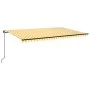 Manual retractable awning with yellow and white LED light 500x300 cm by vidaXL, Awnings - Ref: Foro24-3069143, Price: 633,46 ...