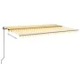 Manual retractable awning with yellow and white LED light 500x300 cm by vidaXL, Awnings - Ref: Foro24-3069143, Price: 633,46 ...