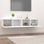 Muebles para TV 2 uds madera de ingeniería blanco 80x30x30 cm