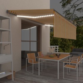 Manuell ausfahrbare Markise mit Jalousien und gelb-weißer LED 5x3 m von vidaXL, Markisen - Ref: Foro24-3069463, Preis: 444,15...