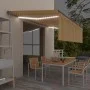Manual retractable awning with blinds and yellow and white LED 5x3 m by vidaXL, Awnings - Ref: Foro24-3069463, Price: 444,75 ...