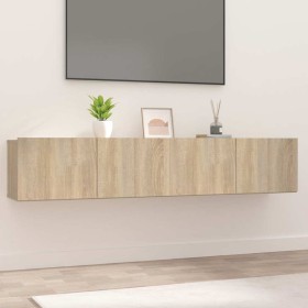 Muebles de TV 2 uds madera ingeniería roble Sonoma 80x30x30 cm