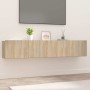 Muebles de TV 2 uds madera ingeniería roble Sonoma 80x30x30 cm