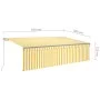 Manual retractable awning with blinds and yellow and white LED 5x3 m by vidaXL, Awnings - Ref: Foro24-3069463, Price: 444,75 ...