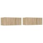 Muebles de TV 2 uds madera ingeniería roble Sonoma 80x30x30 cm