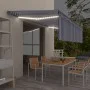 Manual retractable awning with blind and blue and white LED 5x3 m by vidaXL, Awnings - Ref: Foro24-3069461, Price: 659,98 €, ...